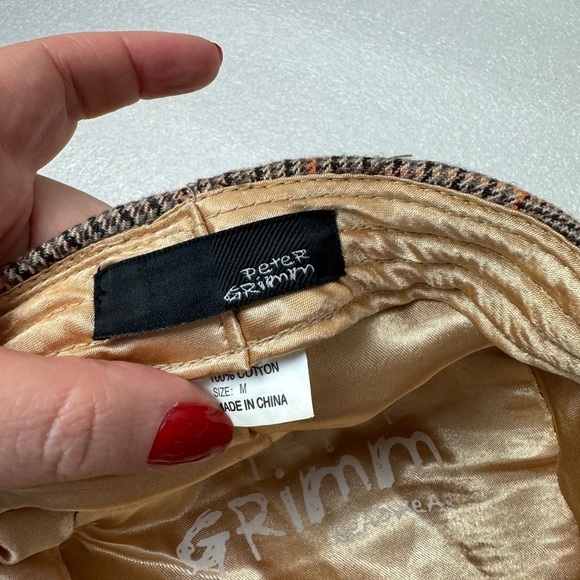 Peter Grimm Cap Driving Hat Medium Brown Floral art 1920s - Picture 6 of 8